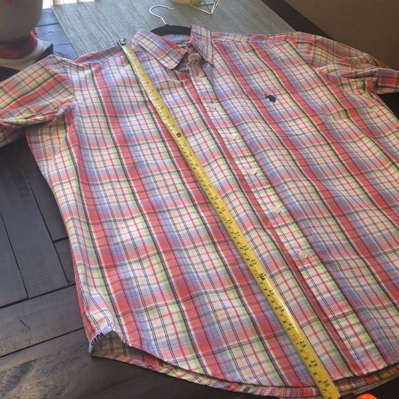#115 NWOT Colorful Plaid Button Down Short Sleeve Shirt - Picture 14 of 17